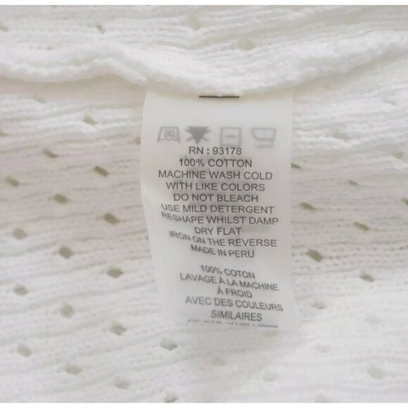 ELIE TAHARI NOVELTY STITCH WHITE COTTON SWEATER - Picture 10 of 10